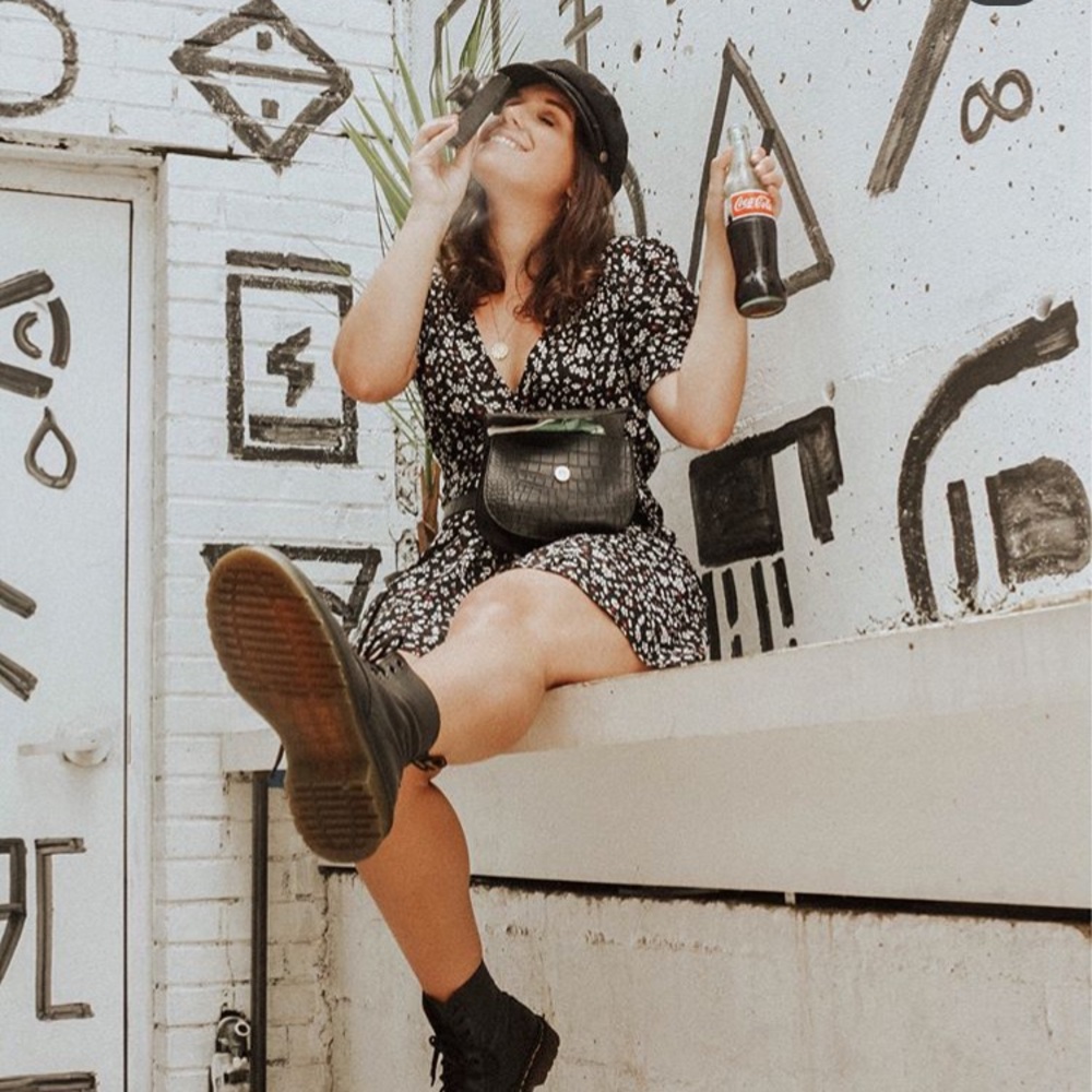 Minkpink black floral dress
